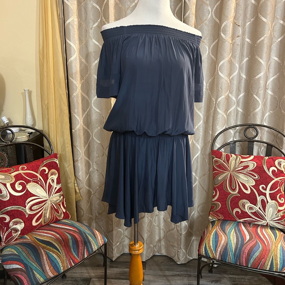 Ramy Brook Off-Shoulder Navy Dress